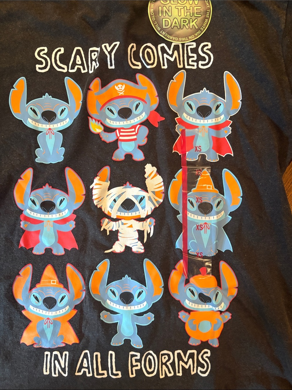 Disney Black Glow-in-the-Dark Stitch 'Scary Comes in All Forms' Tee - Picture 2 of 7